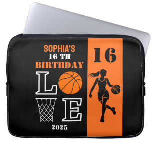 Housse Pour Ordinateur Portable Joueuse de basket-ball personnalisée fille, cadeau