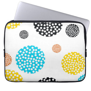 Housse Pour Ordinateur Portable Joueuse, tendance, cool, amusante, cercles pointil
