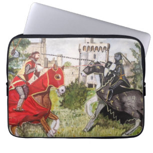 Housse Pour Ordinateur Portable Joust médiéval En face du Château