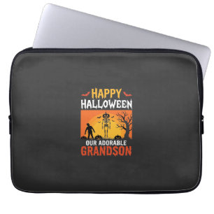 Housse Pour Ordinateur Portable Joyeux Halloween Petit-Fils Squelette Citrouille