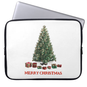 Housse Pour Ordinateur Portable Joyeux Noël. Arbre (modèle 1) avec cadeaux