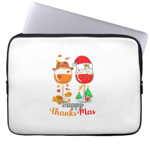 Housse Pour Ordinateur Portable Joyeux Thanksmas Vin Thanksgiving Noël Long S
