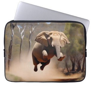 Housse Pour Ordinateur Portable "Jumping Joy : Le saut des éléphants Animés"