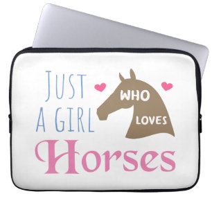 Housse Pour Ordinateur Portable Juste une fille qui aime les chevaux