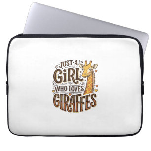 Housse Pour Ordinateur Portable Juste une fille qui aime les girafes Vintage T-Shi