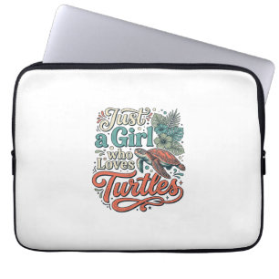 Housse Pour Ordinateur Portable Juste une fille qui aime les tortues modèle de t-s