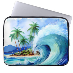 Housse Pour Ordinateur Portable Kai Aloha Island Watercolor Wetsuit