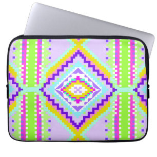 Housse Pour Ordinateur Portable Kaleidoscope Rêves Tribaux Néon