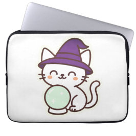 Housse Pour Ordinateur Portable Kawaii Halloween Chat - Magique & Adorable Éffraya