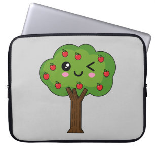 Housse Pour Ordinateur Portable Kawaii Joyeux Pommier À Voie