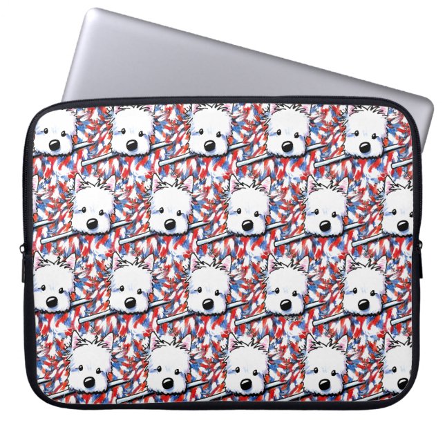 Housse Pour Ordinateur Portable KiniArt Liberty Westies (Devant)