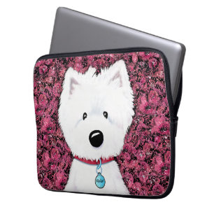 Housse Pour Ordinateur Portable KiniArt Westie Impressions Floral