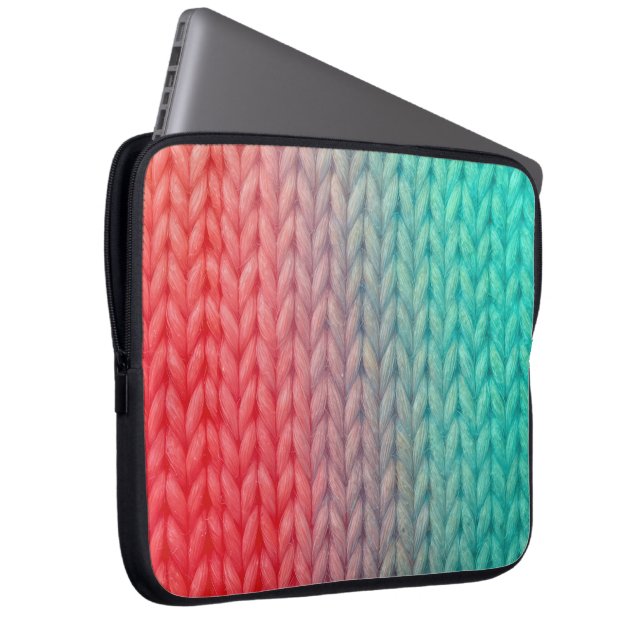 Housse Pour Ordinateur Portable Knitted Stitch Background in Gradient Colors (Devant droit)