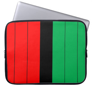 Housse Pour Ordinateur Portable Kwanzaa Rouge Noir Vert Kinara Motif rayé