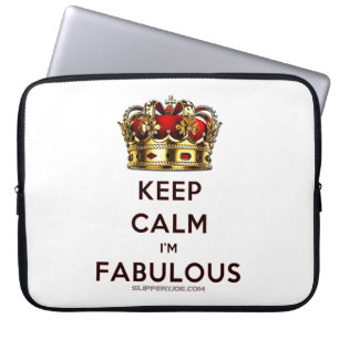 Housse Pour Ordinateur Portable La couronne dorée rouge de SlipperyJoe reste calme