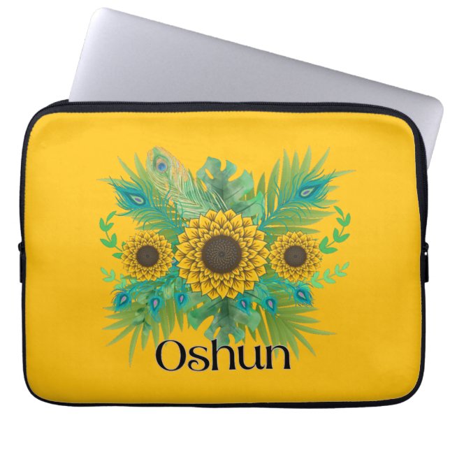 Housse Pour Ordinateur Portable La déesse d'Oshun Tournesols (Devant)