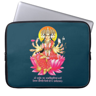 Housse Pour Ordinateur Portable La déesse Gayatri Devi sur Lotus Hindu Deity