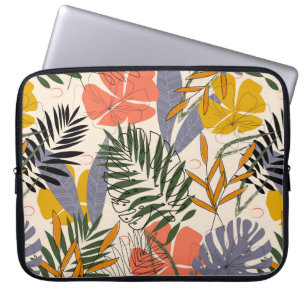 Housse Pour Ordinateur Portable La motif originale avec des feuilles tropicaux et