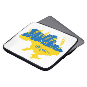 Housse Pour Ordinateur Portable La typographie ukrainienne et l'oreille au blé sur