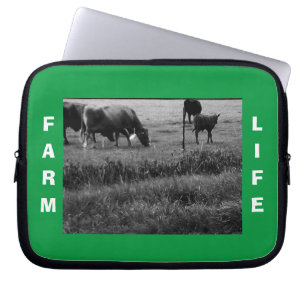 Housse Pour Ordinateur Portable La vie à la ferme, famille de vaches