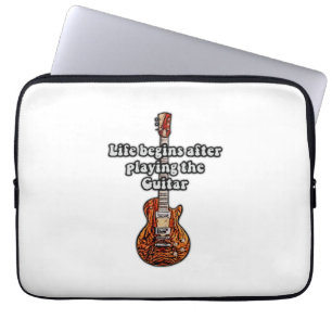 Housse Pour Ordinateur Portable La vie commence après avoir joué de la guitare. co