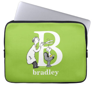 Housse Pour Ordinateur Portable L'ABC de Dr Seuss : Lettre B - Blanc   Ajoutez vot