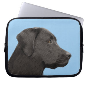 Housse Pour Ordinateur Portable Labrador Retriever Black Peinture Original Chien A