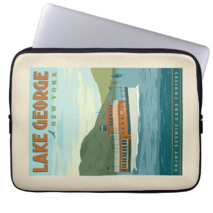 Housse Pour Ordinateur Portable Lac George, New York Bateau vintage