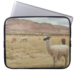 HOUSSE POUR ORDINATEUR PORTABLE LAMA BLANC EN GRASS BROWN