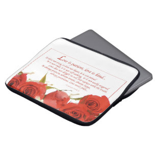 Housse Pour Ordinateur Portable L'amour est une rose rouge patiente