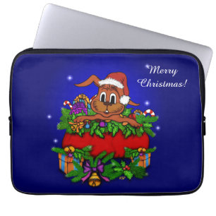 Housse Pour Ordinateur Portable Lapin de Noël