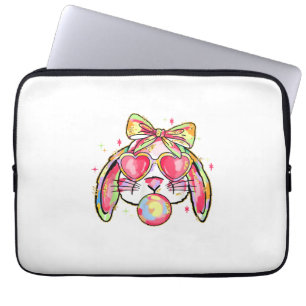 Housse Pour Ordinateur Portable Lapin Souffle de bulle de chaux gomme de Pâques Co