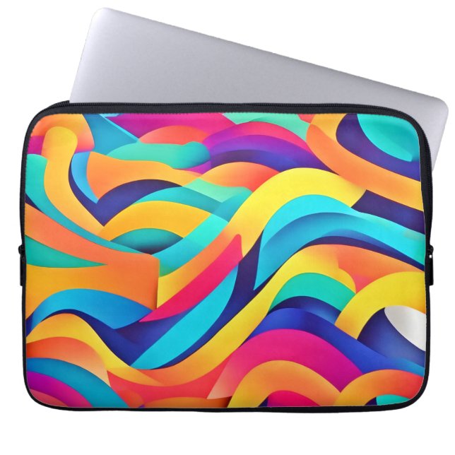 Housse Pour Ordinateur Portable L'art Abstrait Wavy (Devant)