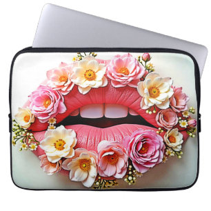 Housse Pour Ordinateur Portable L'art des lèvres floraux