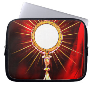 Housse Pour Ordinateur Portable L'art IA Blessé Sacrament Hôte dans une Monstrance