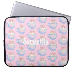 Housse Pour Ordinateur Portable Latte de lapin avec cannelle
