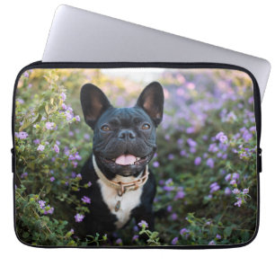 Housse Pour Ordinateur Portable Le Bulldog français en fleurs