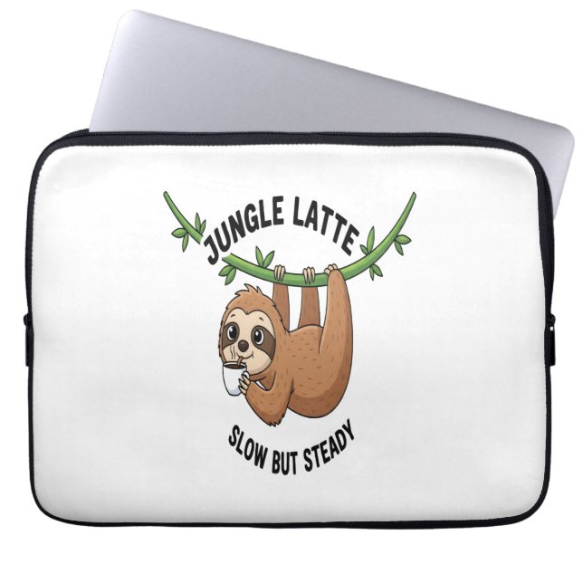 Housse Pour Ordinateur Portable Le café matinal de Sloth (Devant)