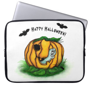Housse Pour Ordinateur Portable Le fantôme d'Halloween, chauve-souris, fantôme et 