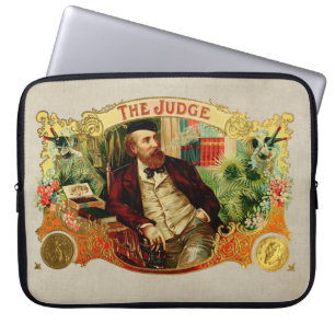 Housse Pour Ordinateur Portable Le juge Vintage Étiquette de boîte à cigares
