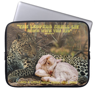 Housse Pour Ordinateur Portable "le léopard se couchera avec l'enfant " Isaïe 11