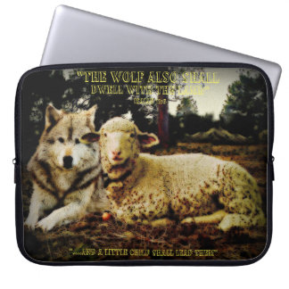 Housse Pour Ordinateur Portable "Le loup demeurera avec l'agneau" fixant