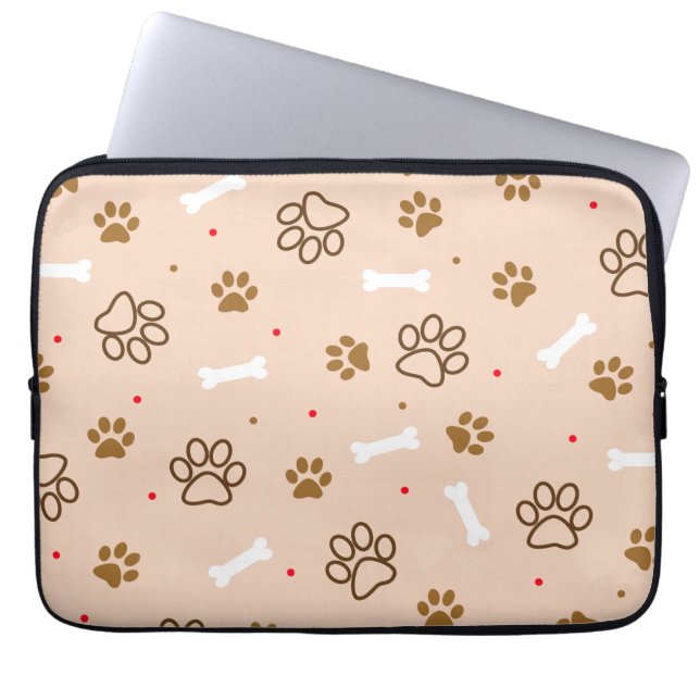 Housse Pour Ordinateur Portable Le motif mignon de chien avec des pattes désosse (Devant)