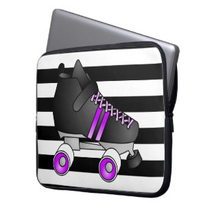 Housse Pour Ordinateur Portable Le rouleau Derby patine noir et pourpre