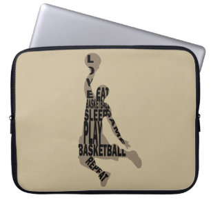 Housse Pour Ordinateur Portable Lecteur de basketball slunk avec texte intégral