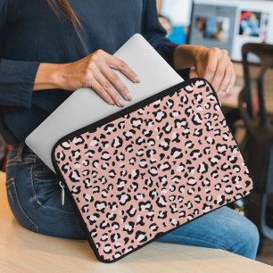 Housse Pour Ordinateur Portable Léopard Print, Léopard Spots, Rose Léopard