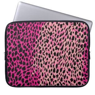 Housse Pour Ordinateur Portable Léopard rose motif tissu fabriqué animal, backgrou