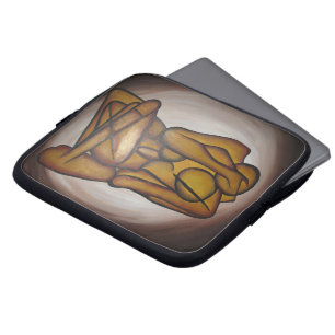 Housse Pour Ordinateur Portable Les Amateurs Abstraits Art Contemporain En Ocre Et