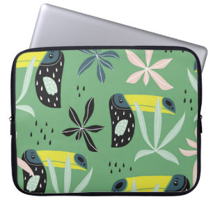 Housse Pour Ordinateur Portable Les animaux de la jungle, les éléments tropicaux,
