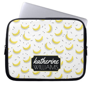 Housse Pour Ordinateur Portable Les bananes géométriques ajoutent votre nom